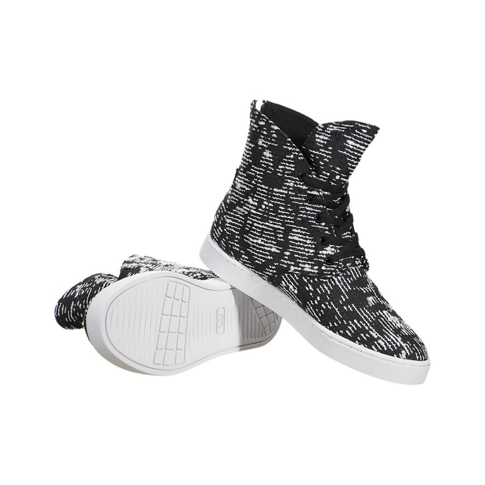 Baskets Montantes Supra Joplin Noir Blanche Black/Pattern-White Femme | FNN-73484515